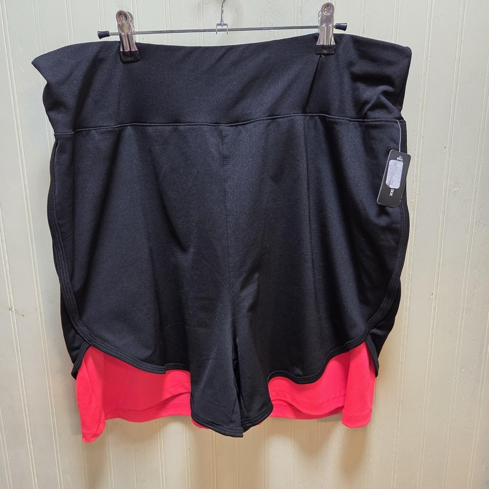 BSP Skort Womens Plus 3X Black Athletic Running Gym Stretch Jersey Activewear